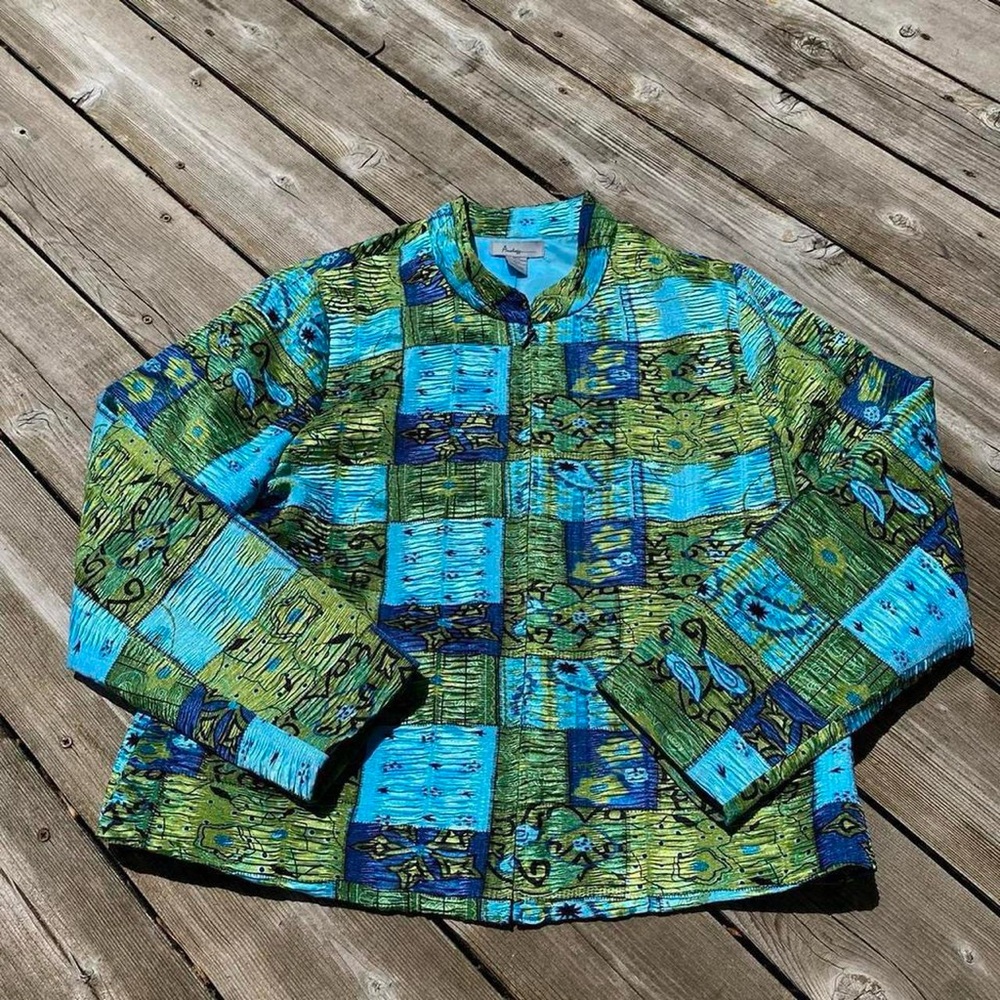 Analogy earth toned patchwork patterned jacket - image 1